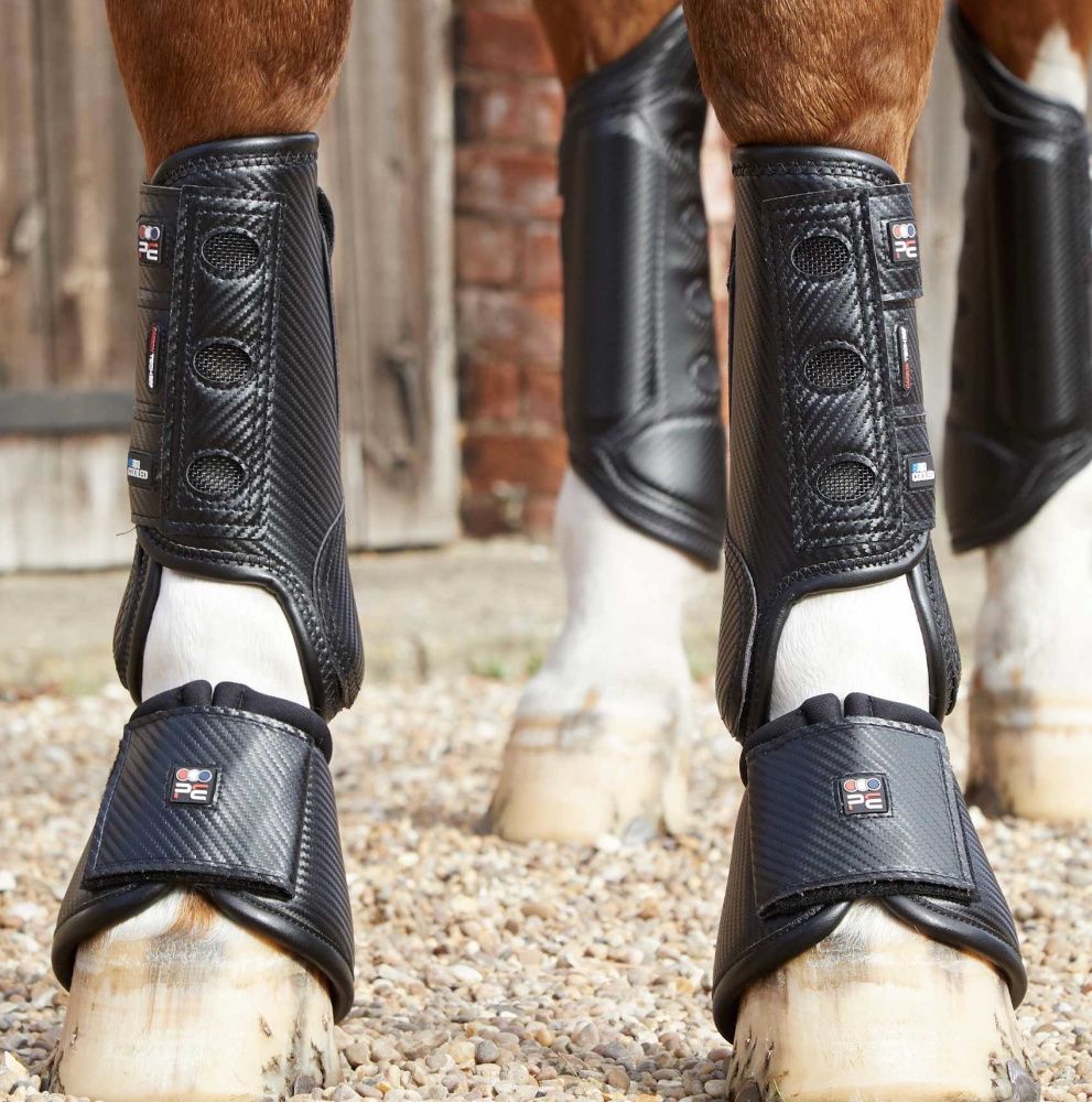 Premier Equine Carbon Tech Air Cooled Eventing Boots Front Black
