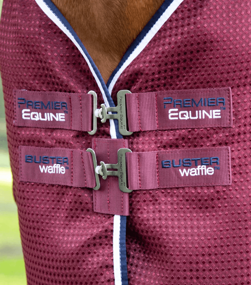 Premier Equine Buster Waffle Cooler Rug Burgundy