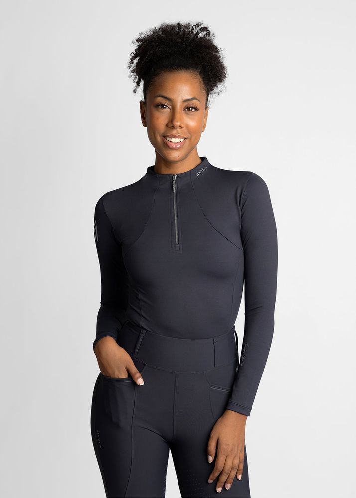 Maximilian Long Sleeve Base Layer Charcoal Grey
